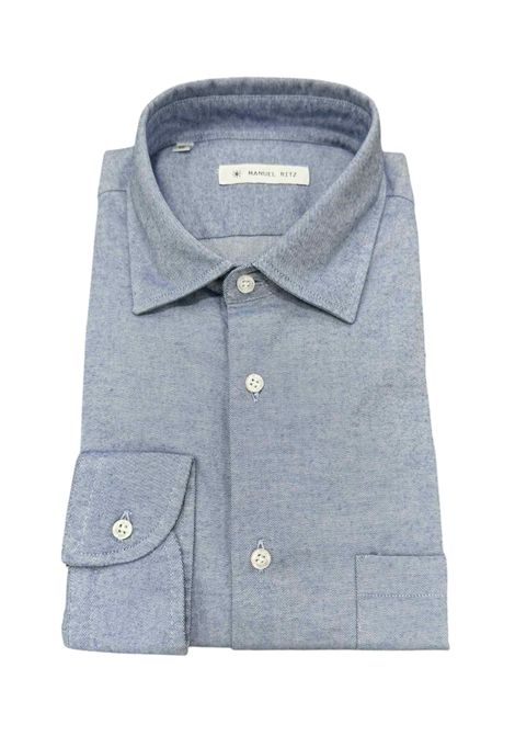 Jeans-effect fabric shirt MANUEL RITZ | shirts | 3732E605LC 24387387